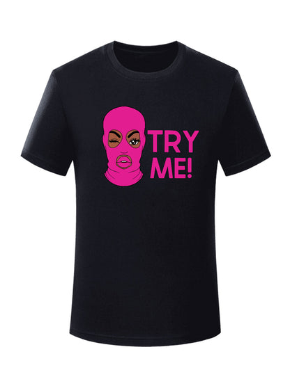 Masked Face Letter Print T-shirt