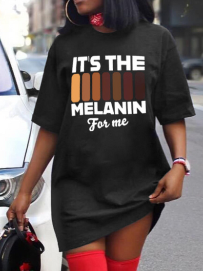 Melanin Letter Print Dress