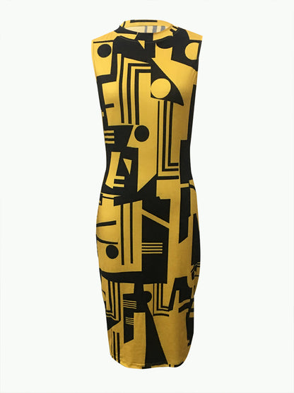 Geometric Print Bodycon Dress