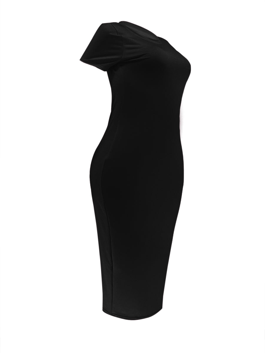 BASICS Plus Size Round Neck Bodycon Dress