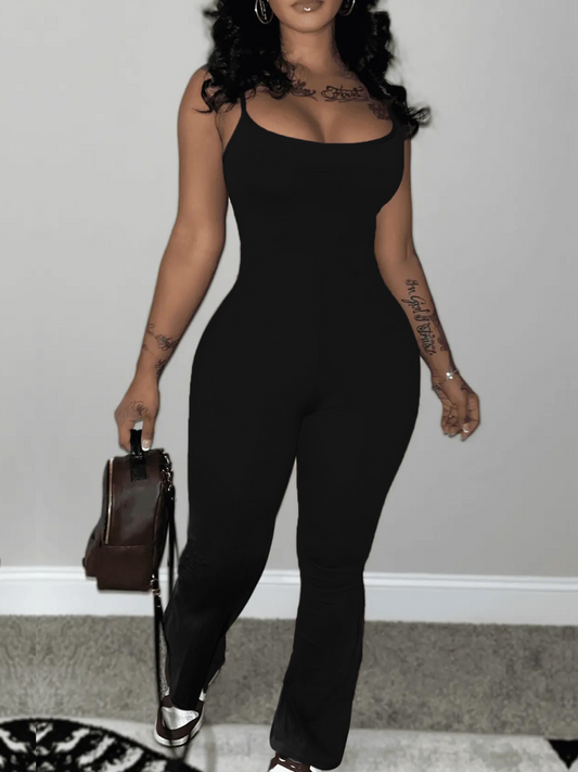 BASICS Cross Strap Backless Flared Jumpsuit