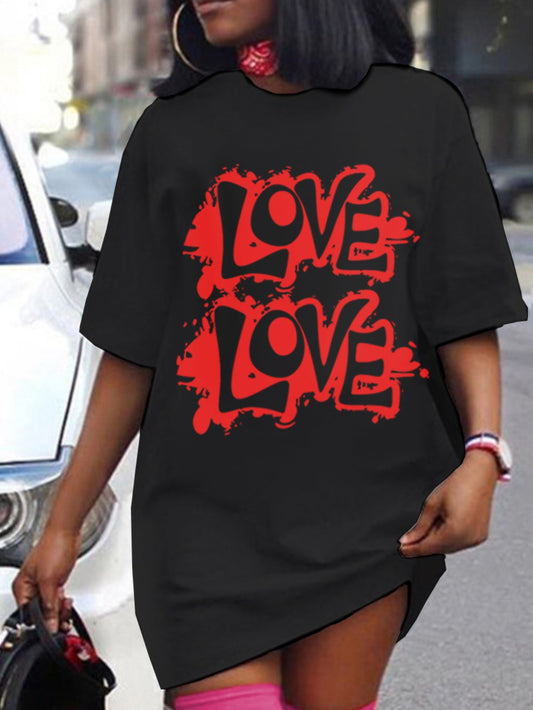 Love Letter Print T-shirt Dress