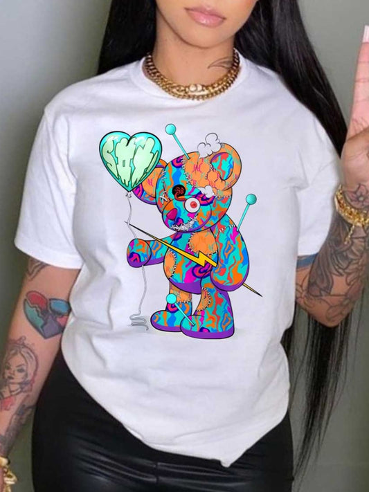 Cartoon Mixed Print Regular Fit T-shirt