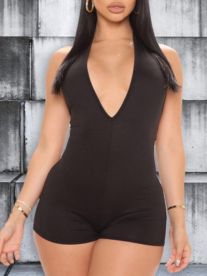 BASICS Deep V Neck Backless Romper